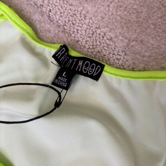 NWT Current Mood Lime Lace Up Top - Picture 2 of 5